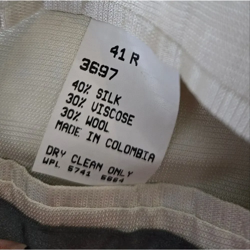 Oscar de la Renta Wool Silk Blend Sport Coat Jacket 41R Olive Green